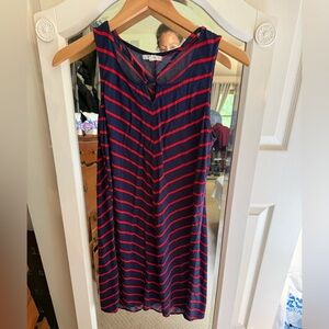 Maurice’s Navy Blue Red Striped Sleeveless Dress size S